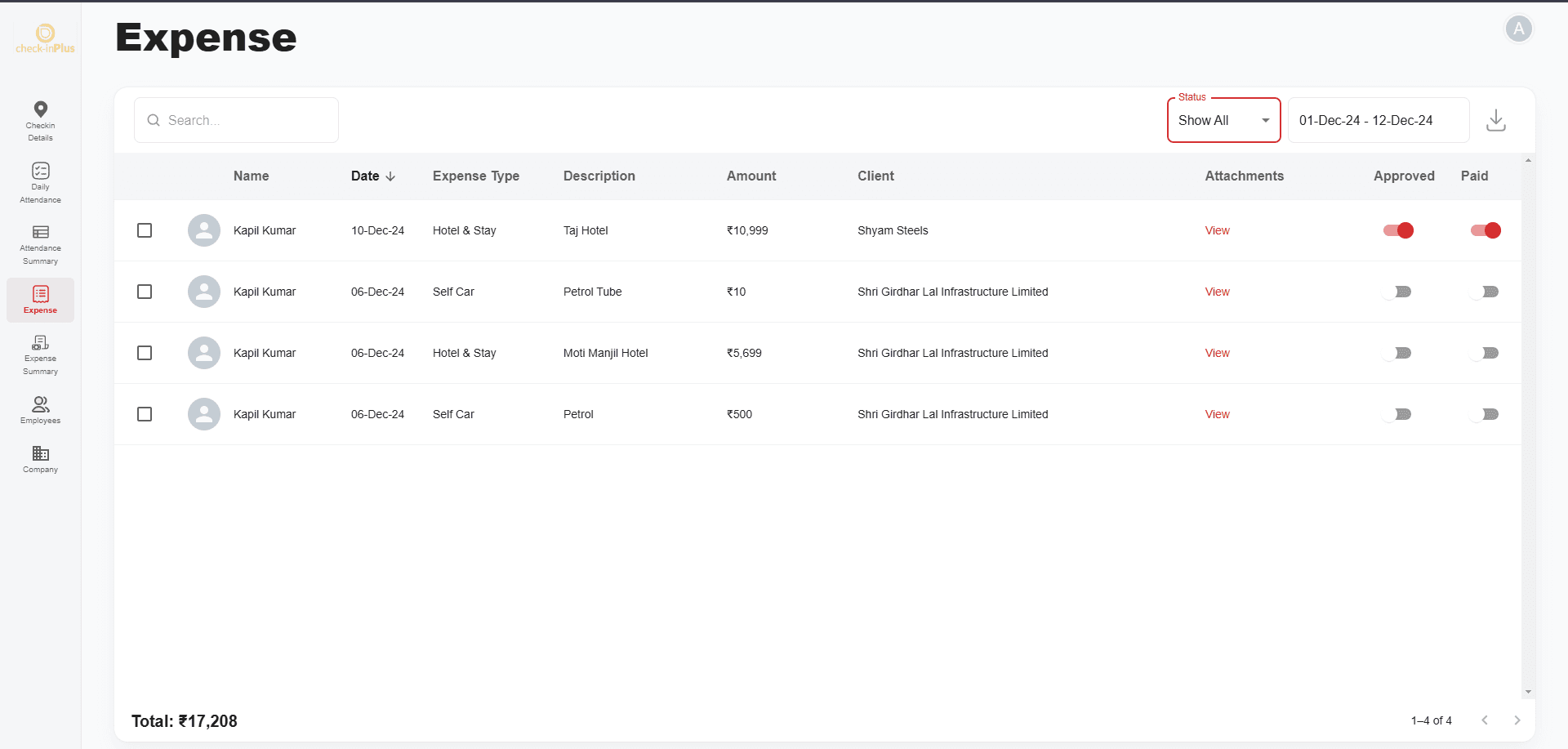 Expense Management System for Field Staff